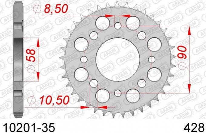 Achtertandwiel Afam voor Motor Kymco 125 Hipster 1999 tot 2007 Nieuw