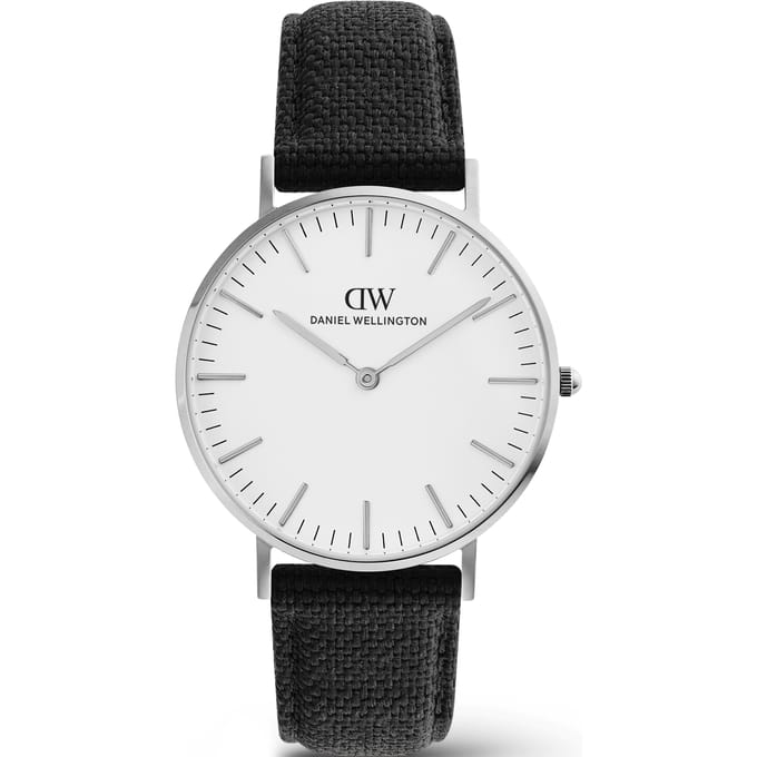 Daniel Wellington DW Watch Classic Black Canvas Silver 40mm