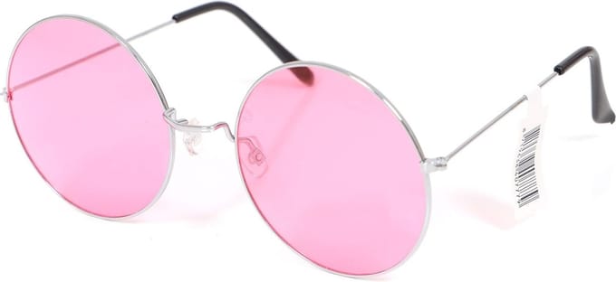 Mega hippie bril roze - hippie 60's