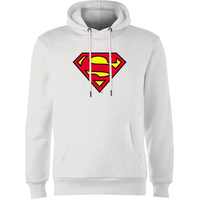 Official Superman Shield Hoodie - White - S