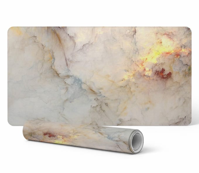 Vinyl bureauonderlegger met stijlvolle abstracte wolkenprint 100x50 cm