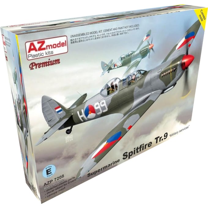 AZ Models Supermarine Spitfire Militaire Specificatie Premium Editie Plastic Modelbouwkit AZMP7208 1/72 TR.9 white