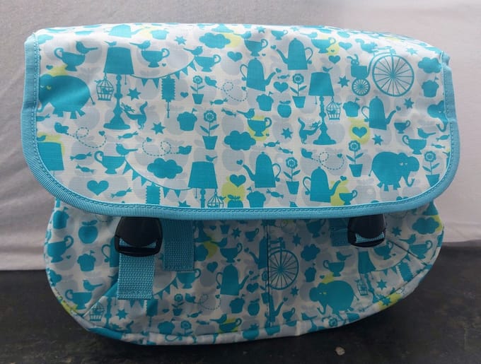 Enkele fietstas voor kinderen afneembaar Blauw groot - model Ise