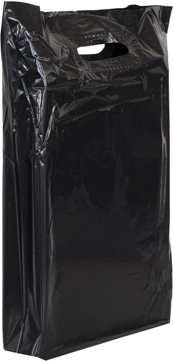 250x Plastic tassen 37x44+2x4cm Zwart