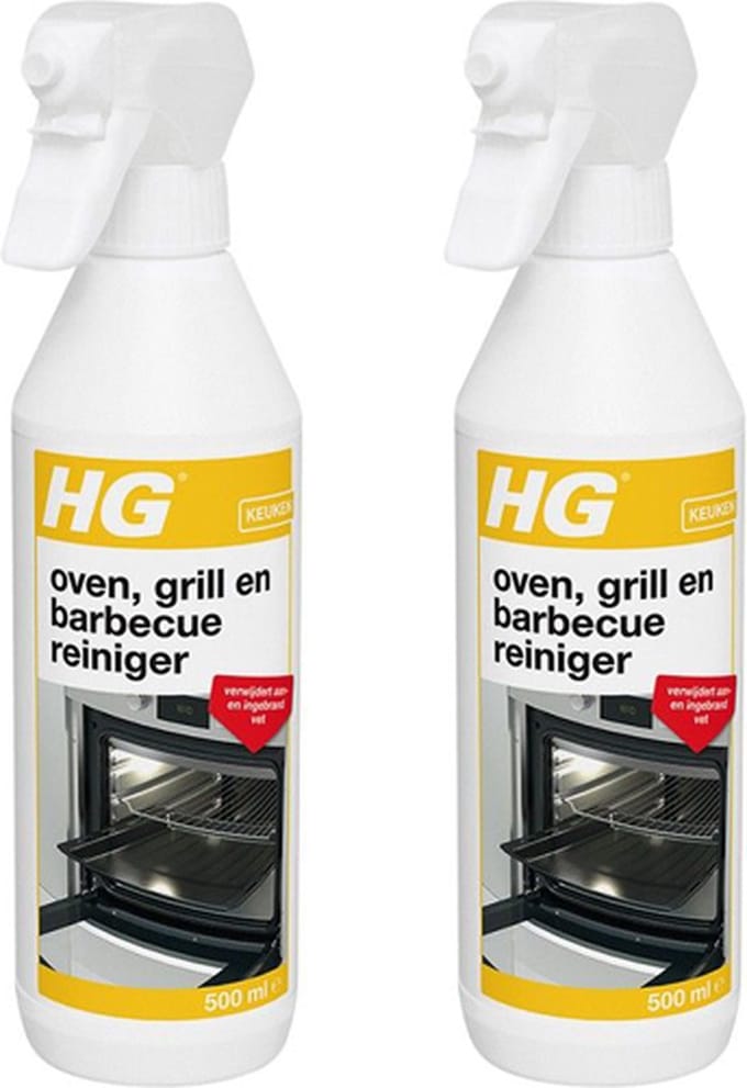 HG Oven, Grill en Barbecuereiniger 500 ml 2-pack met KD spons