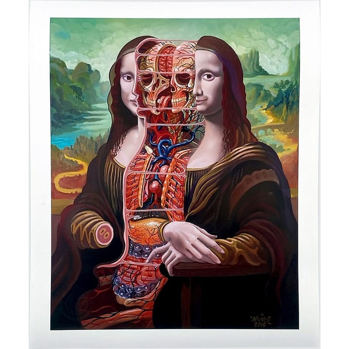 Nychos Dissection of Mona Lisa Fine Kunstdruk patroon
