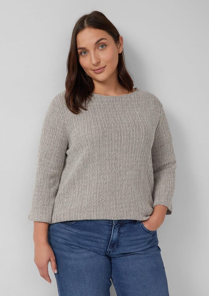 s.Oliver - female - Verkort gestructureerd shirt met 3/4 mouwen