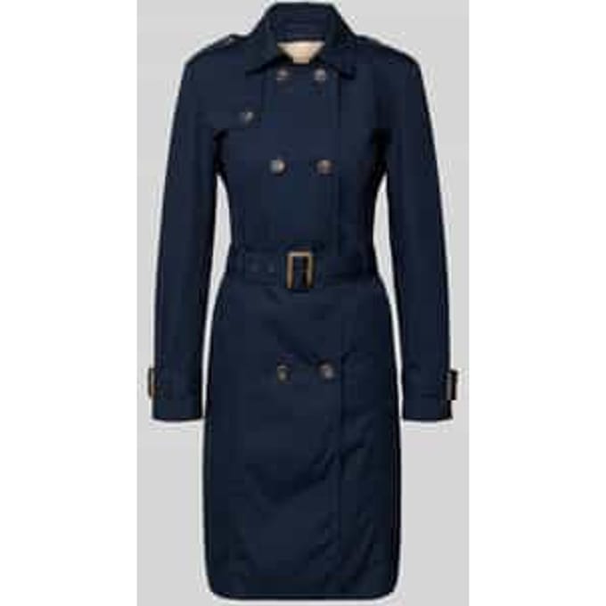 regular fit lange jas met platte kraag model 'Lora'