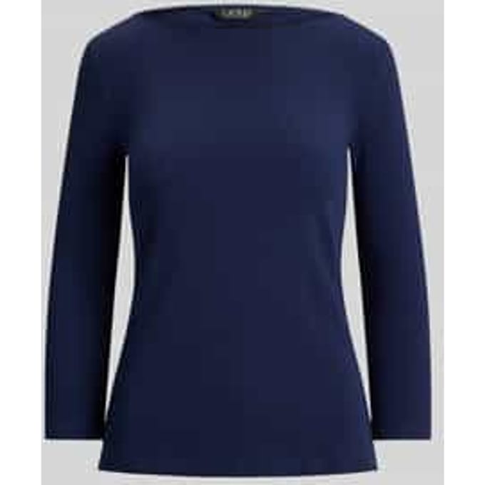 Gebreid shirt met 3/4-mouwen van katoenmix