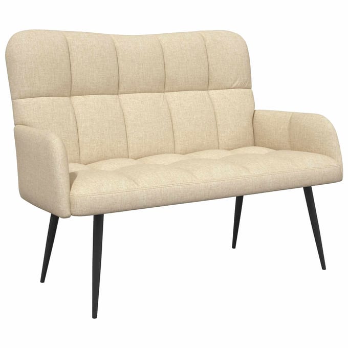 vidaXL - 2-Zits - Sofa - Crèmekleurig - 115 - x - 61 - x - 87 - cm - Stof