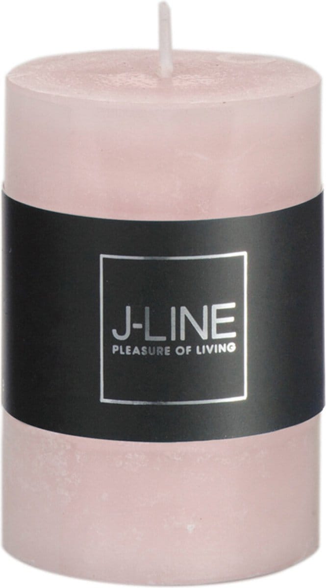 J-Line cilinderkaars - poederroze - 18U - small - 6 stuks