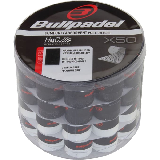 Bullpadel Gripbox 50 Overgrips GB-1201 Kleur : Zwart/Wit