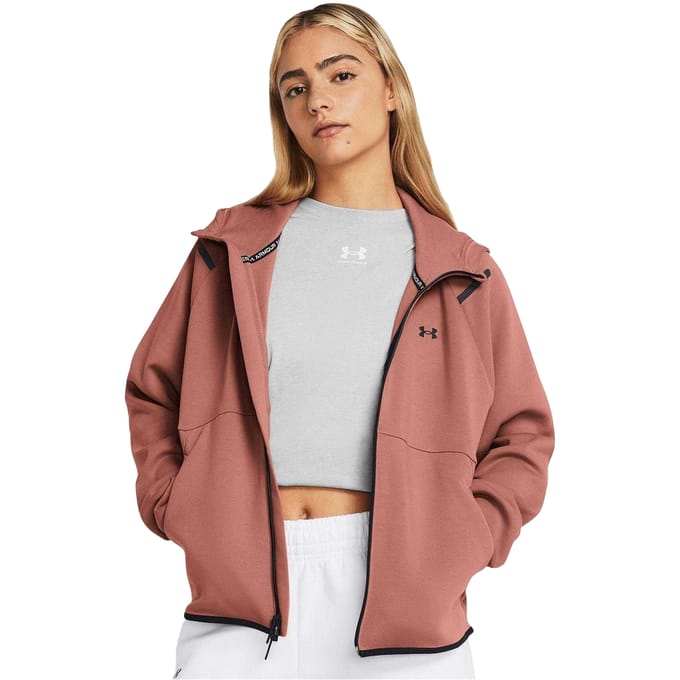 Under Armour Dames/Dames Raglan Full Zip Hoodie (Roze Mergel)