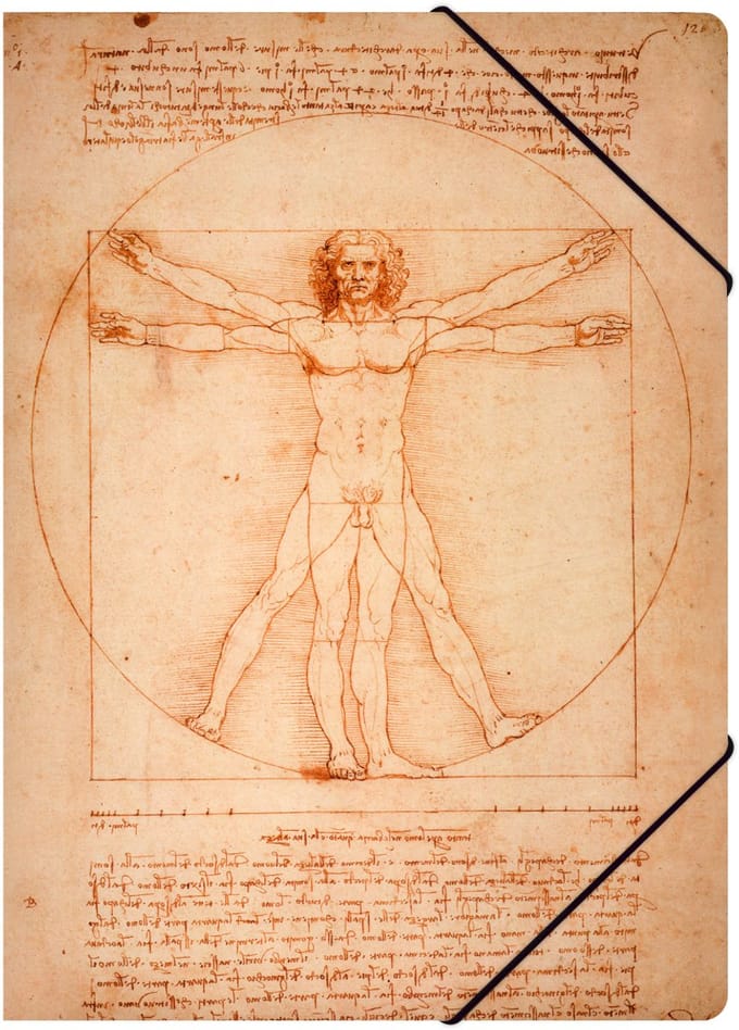 Lanzfeld Da Vinci - Documentenmap A4 - Met Elastiek - Vitruvian Man - A4-formaat