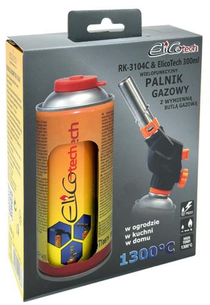 Elico RK-3104C - Gasbrander - Piezo-ontsteking - Regelbare Vlam - Ergonomisch