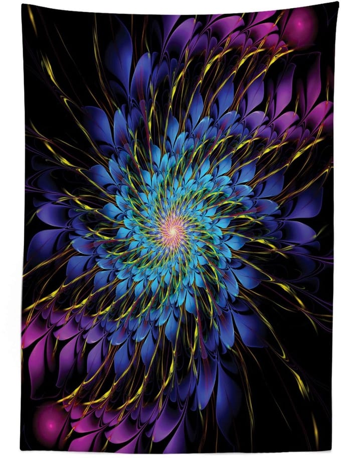 ABAKUHAUS Trippy tafelkleed – Vortex Vivid Petals – 140 x 240 cm – multikleurig