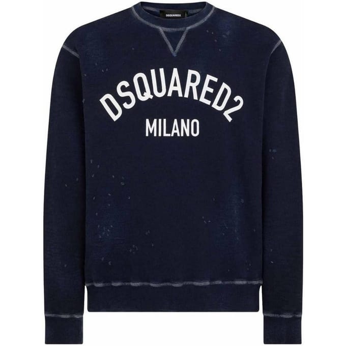 Dsquared2 Milano Logo Cool Fit marineblauw sweatshirt