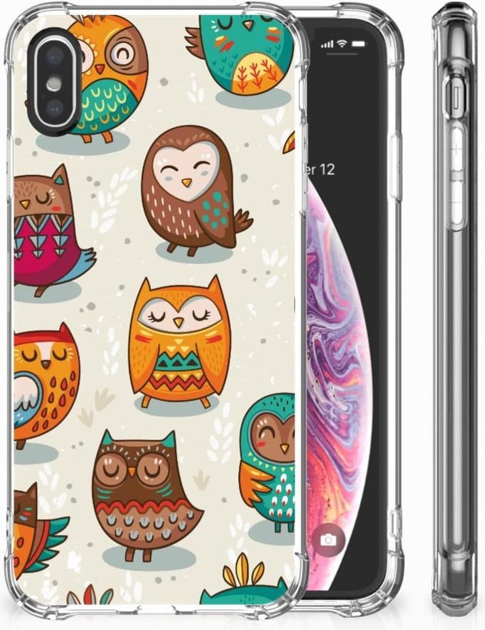 Apple iPhone X | Xs Case Anti-shock Vrolijke Uilen