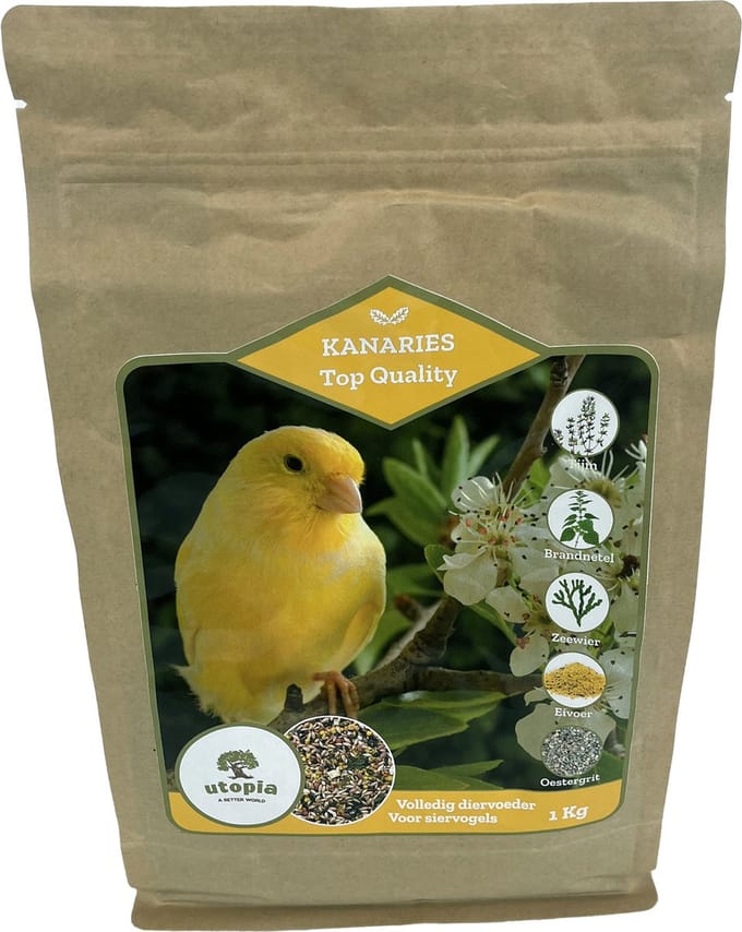 Vogelvoer Kanaries Utopia - Premium Met Tijmpoeder - 1 kg Compleet Met Eivoer
