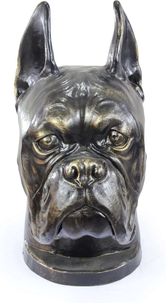 Urn hond voor hondenas - Duitse Boxer bust voor in de tuin