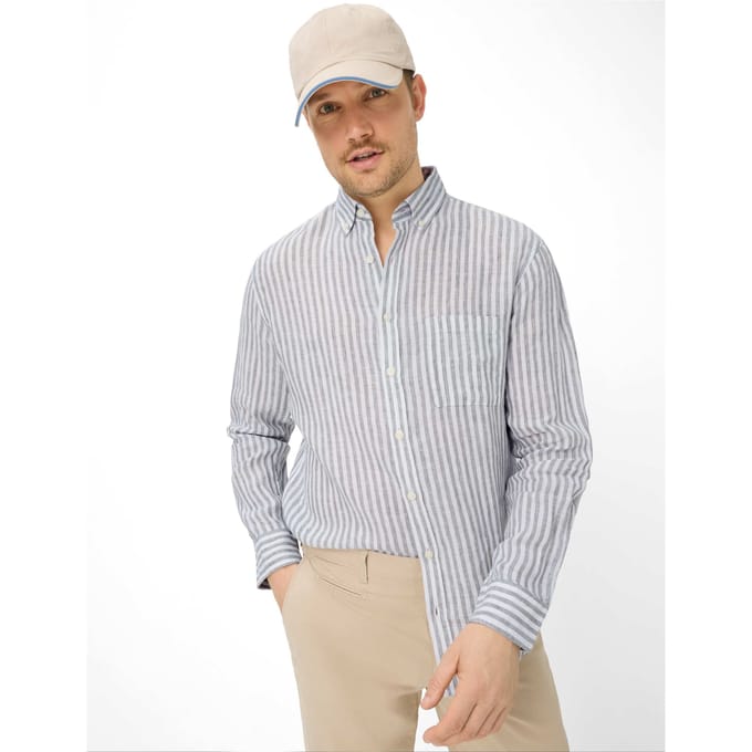 modern fit vrijetijdsoverhemd van puur linnen model 'Daniel'