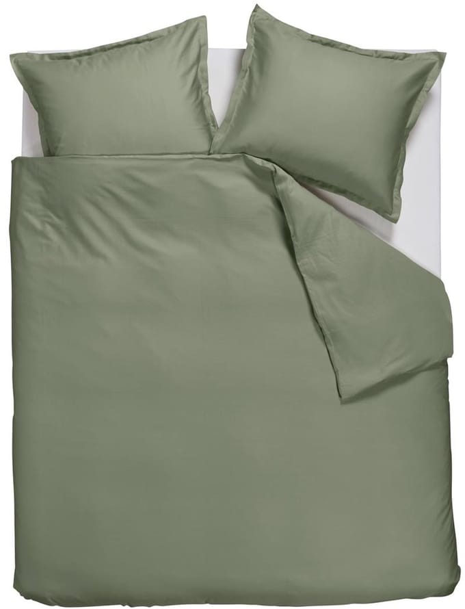 Ambiante Satin Uni dekbedovertrek - Lits-Jumeaux - 240x200/220 - Groen