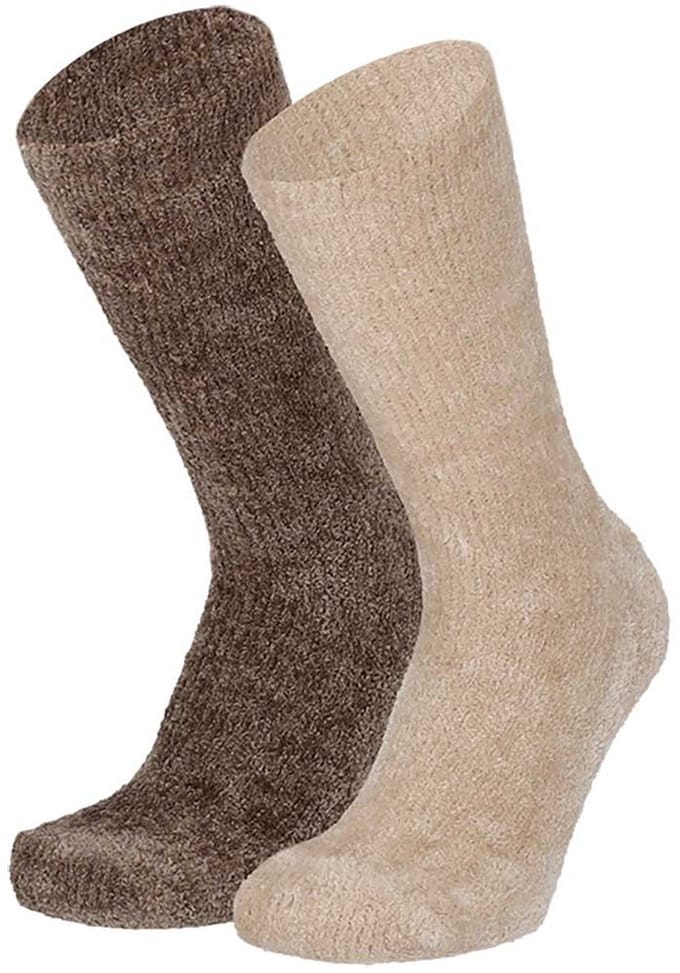 Apollo Dames Chenille Bedsokken Beige - Maat One Size