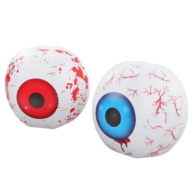 2 STUKS Terror Opblaasbare Decoratie met 12 Kleur Instelbare LED Opblaasbare Oogbol Lamp Voor red