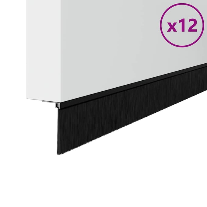 vidaXL Schroefbare Deurborstelafdichtingen 12 pcs Zwart 100 cm