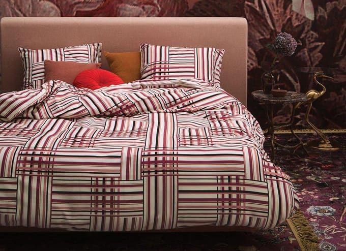 Essenza Home dekbedovertrek Evie red - extra kussensloop (60x70 cm)