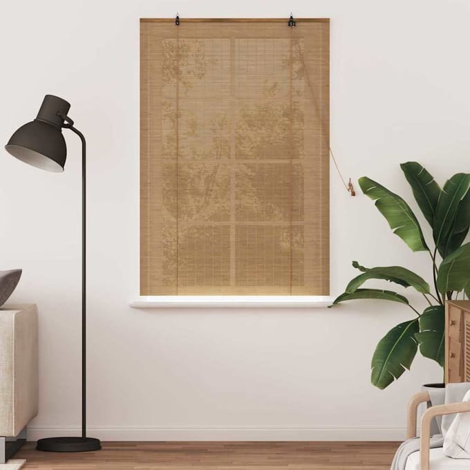 vidaXL - Rolgordijn - Bruin - 110 - x - 160 - cm - Bamboe