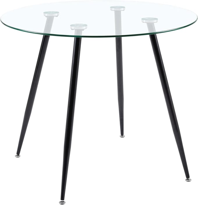 Glazen Eettafel - Moderne Tafel - Samen Eten - Gehard Glas - 80 cm - Zwart