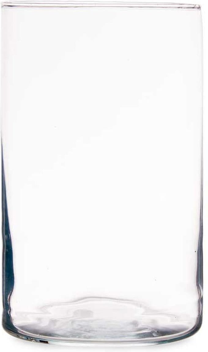 Giftdecor Bloemenvaas - cilinder vorm - transparant glas - 12 x 20 cm - vaas