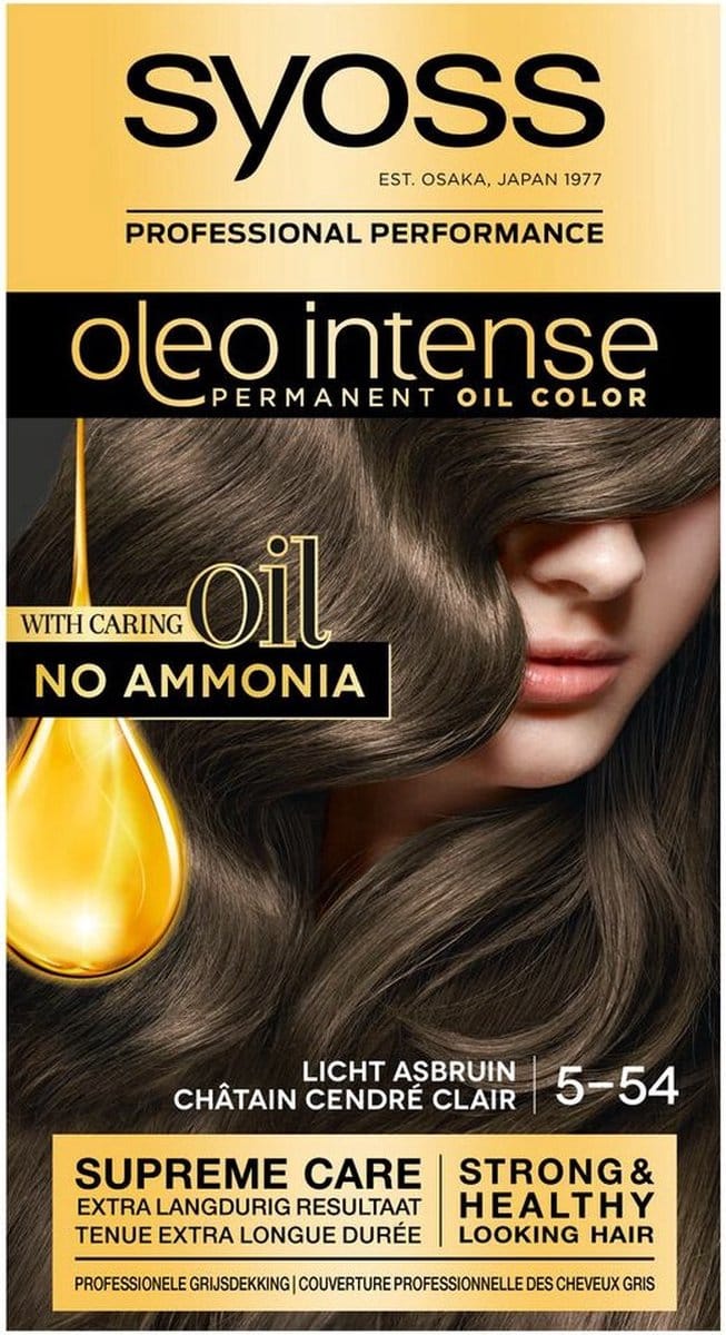 Syoss Oleo Intense - Haarverf - 5-54 - Licht Asbruin - 115ml x 12