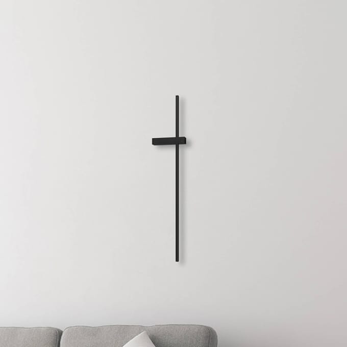 Milagro Lighting LED wandlamp Vision, hoogte 90 cm, metaal, zwart, 3.000 K