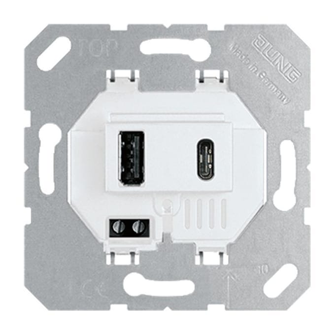 Jung USB Oplaadcontactdoos Type A en C Alpine Wit - USB15CAWW - E3KP5
