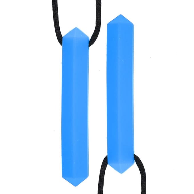 2 stuks Siliconen Bijtring Hittebestendig Waterdicht Kauw Hanger Ketting Blue blue
