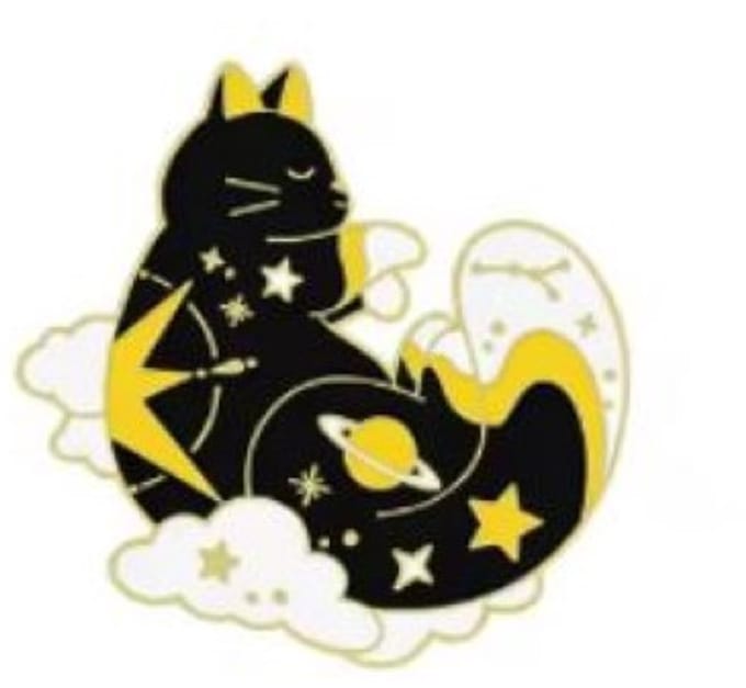 Pin Broche - enamel pin - kledingspeld - Sterren kat B