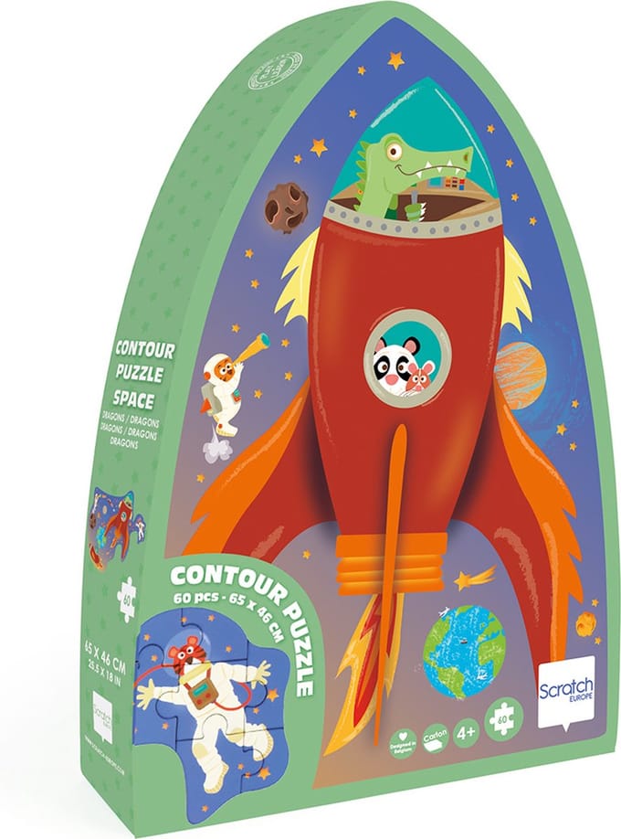 Contourpuzzel Ruimtereis 60st. | Scratch