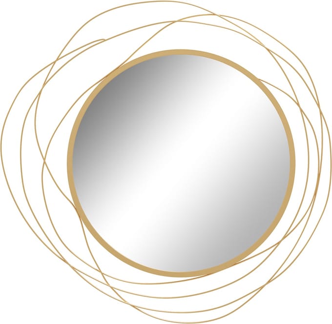 HOMCOM wandspiegel - metaal en glas - 65 x 1 x 65 cm - goud