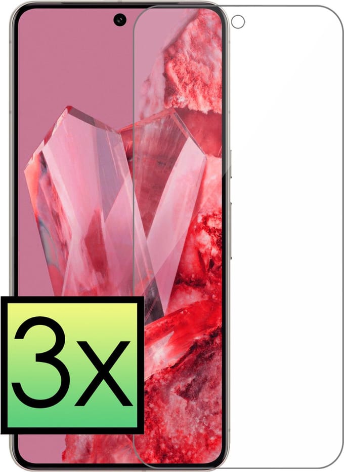 Screenprotector - 3 Stuks - Geschikt voor Google Pixel 8 Pro - Extra Sterk - Beschermglas - Gehard Glas - Tempered Glass - Screen Protector - Bescherm Cover