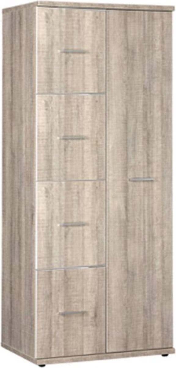 BEUK Kledingkast 1 deurs - Budel - 200x83x58 cm - Donker Grijs Hout