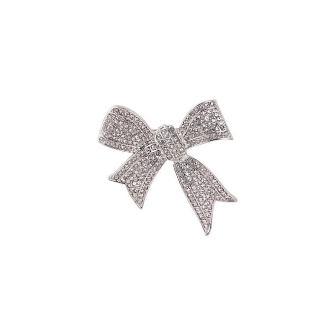 Strass Hoge -Eind Strik Broche Vrouwelijke Persoonlijkheid Hoge -Eind Kleding Jas Speld Accessoires Temperament Corsage gray