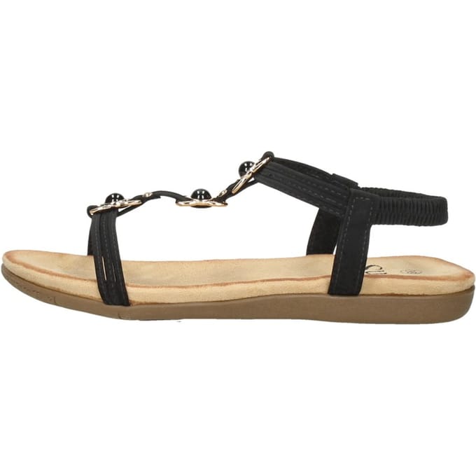 SUB55 Comfortabel Sandalen Plat - Zwart - Maat 36