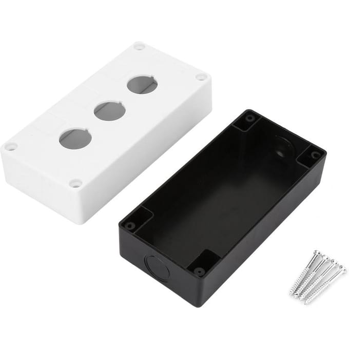 BX3 22mm Drie Gat Drukknop Schakelaar Controle Beschermende Doos Behuizing Waterdicht (Wit) wit
