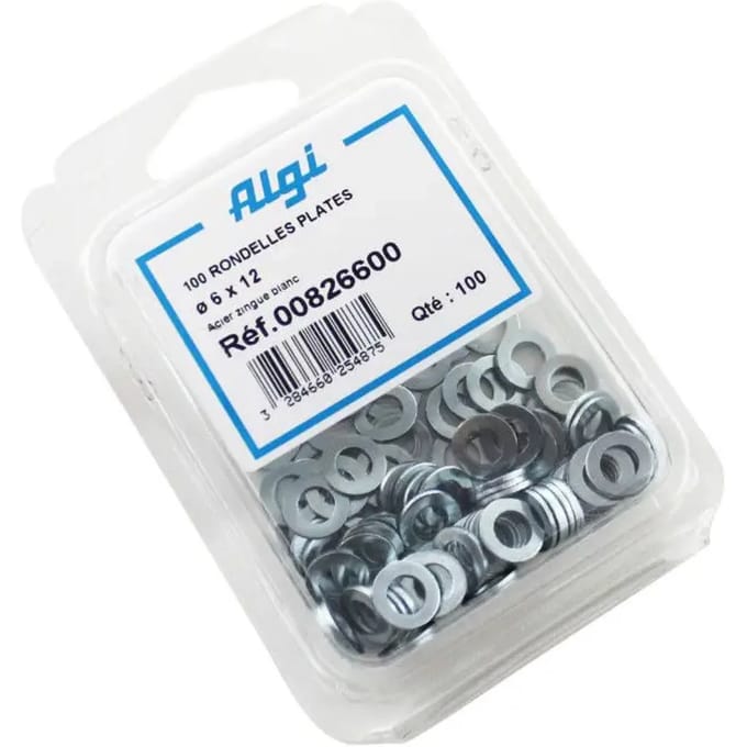 Set van 100 stalen platte ringen Algi