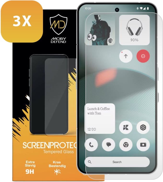 3-Pack MobyDefend Screenprotectors - Geschikt voor Nothing Phone (3) - Case-Friendly Screensavers - Gehard Glas