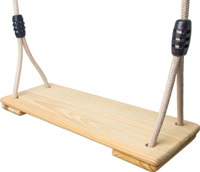 BOOST2 schommelplankje van hout luxe beige-touw