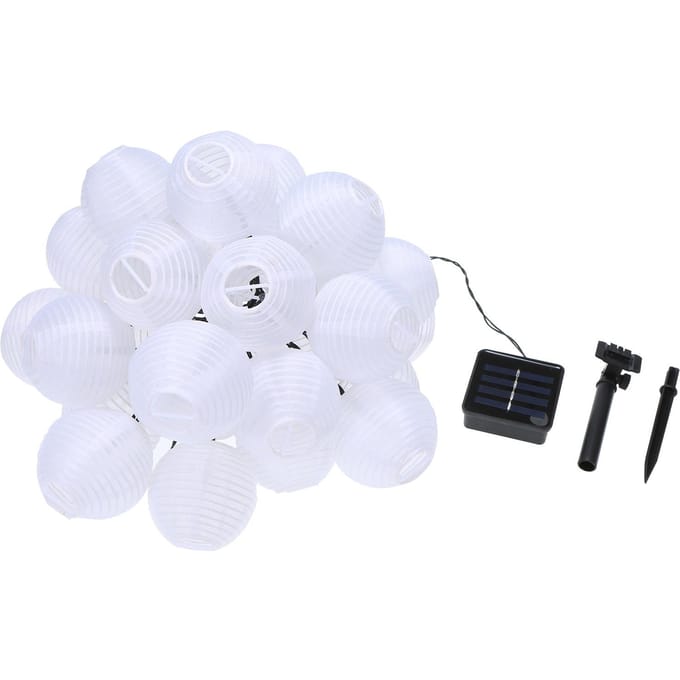 5 Meter/16,4 Ft 20 LED's Op Zonne-energie Energie Feeën Slingers Lantaarn Licht Gazonlamp met Constant wit