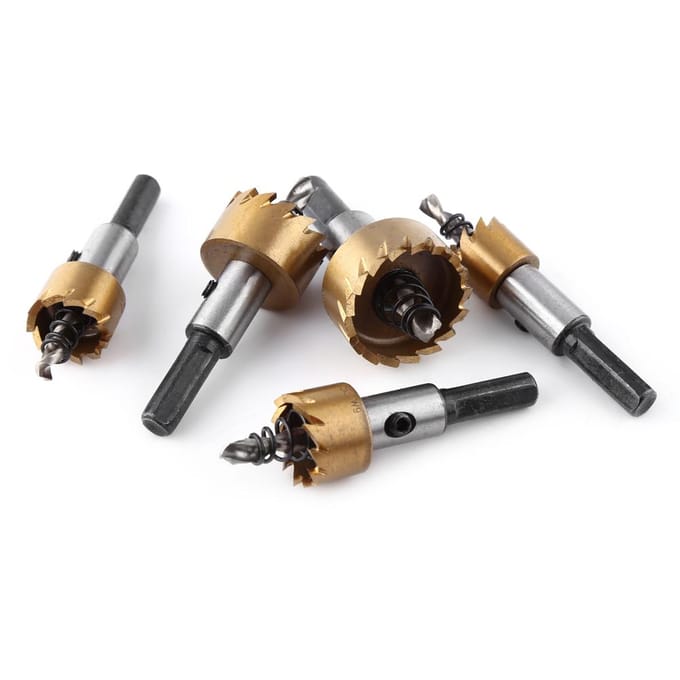 5pcs Titane HSS Foret Scie Cloche Set Outils de Coupe Métallurgie 1630mm